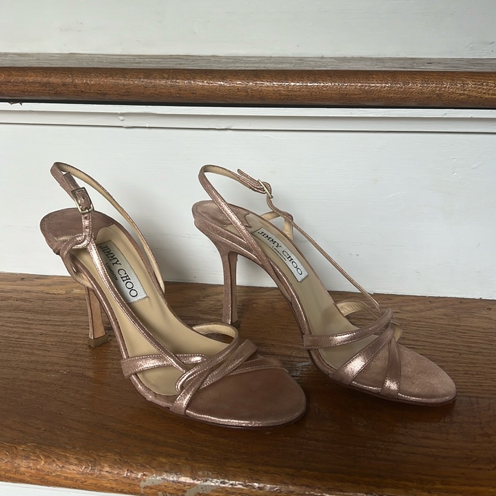 Jimmy Choo vintage pink shimmer heels
